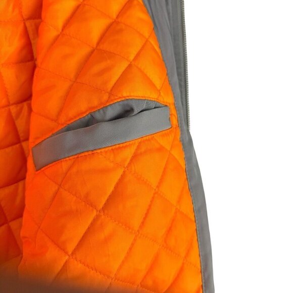 RQRD Men's Grey Quilted Orange Lined Pilot Flight Bomber Jacket US S - Picture 8 of 11
